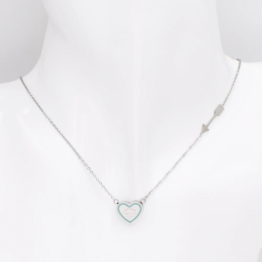New Fashion Design Six Style Arrow And Love Heart Necklace Stainless Steel Women Luxury Jewelry Best Gift For Wedding | Украшения и