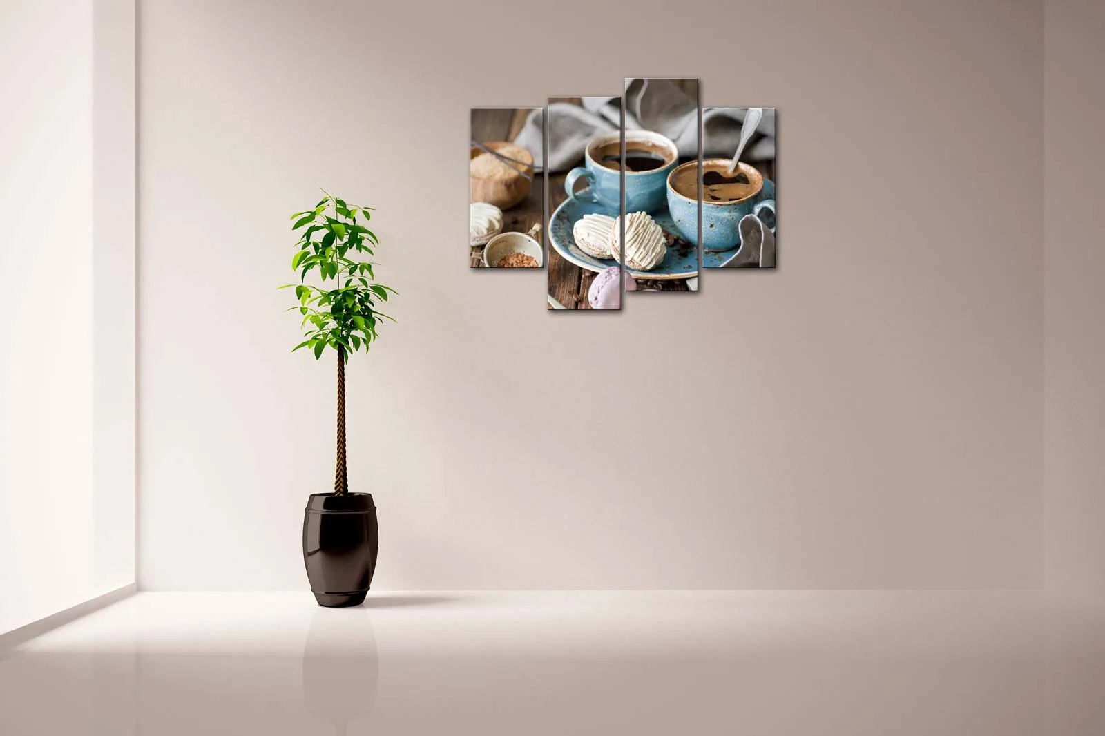 Настенная картина в рамке картины кофейная чашка печенье холст печать еда