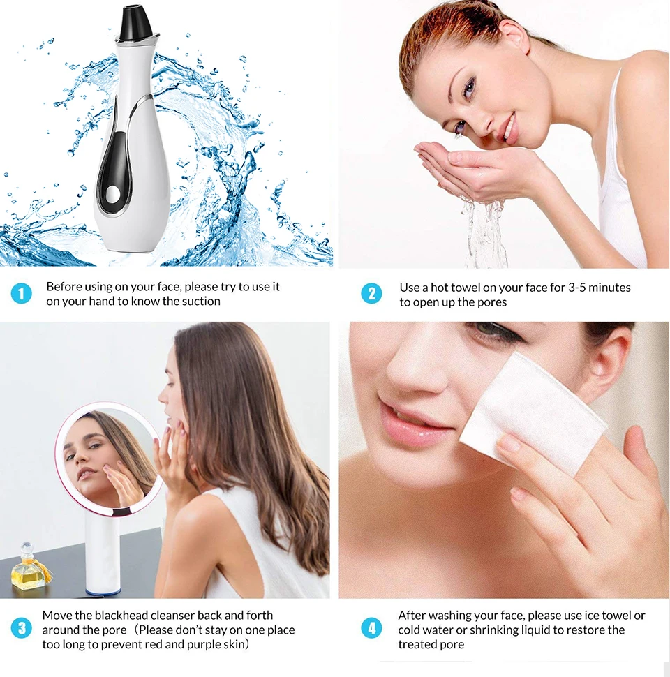 Vase Shape Blackhead Vacuum Suction Noily Pore Vacuum Cleaner Facial Blackhead Acne Removal Tools Photon Rejuvenation Skin