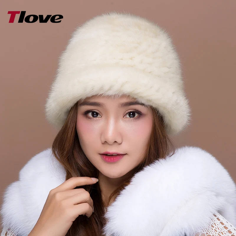 2018 Tlove новый шаблон Для женщин S норки Мех животных Панамы для Мода Шапки в