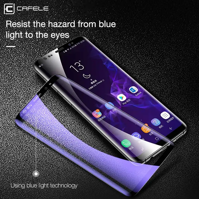 CAFELE 9D изогнутое закаленное стекло для Samsung Galaxy S9 полная изогнутая Защитная пленка