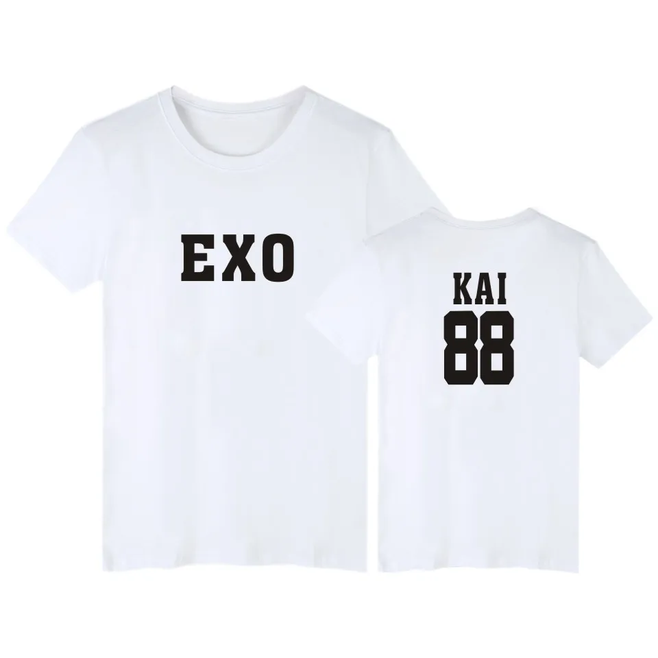 Exo Каи 88 Футболка оод глядя и Прочный Мужчины/Женщины Носят популярные Футболки