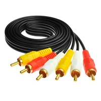 3m 3rca to 3rca lotus head audio line red yellow and white av line cable cord