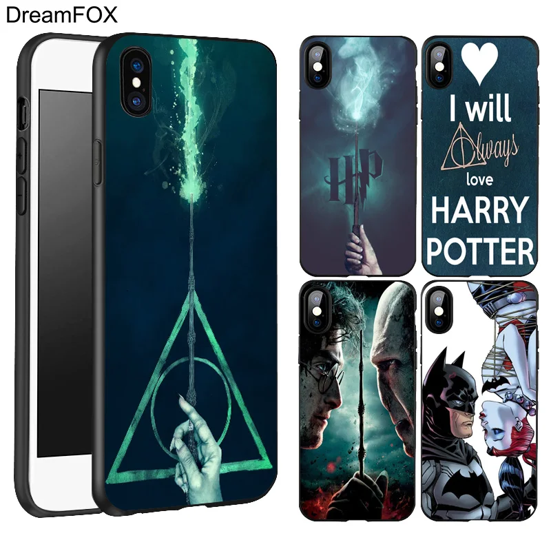DREAMFOX L373 чехол Гарри Поттер Черный Мягкий ТПУ силиконовый для Apple iPhone XR XS Max X 8 7 6 6S