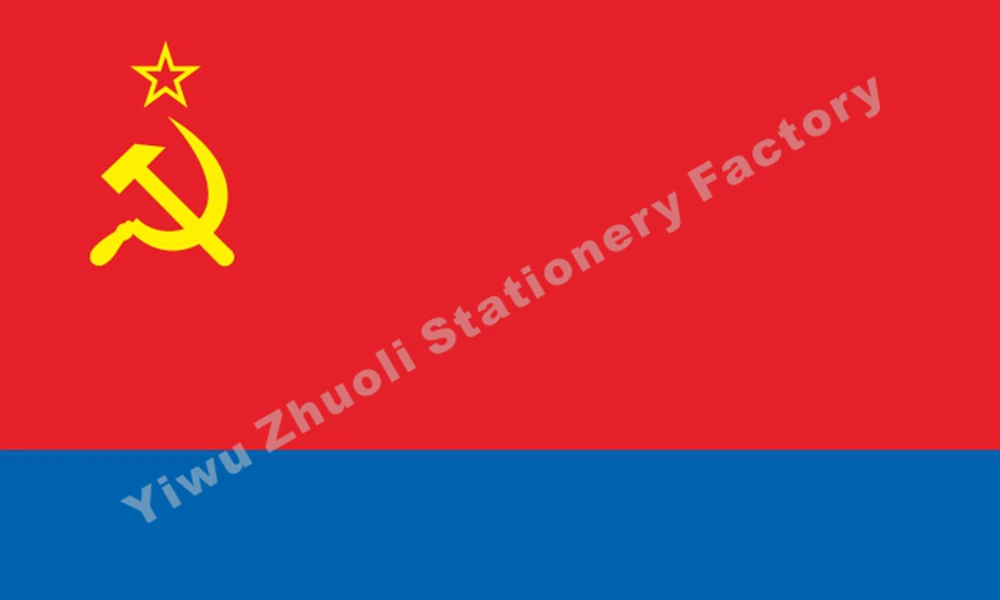 Флаг Азербайджана SSR 120x90 см (3x5 футов) г 100D полиэстер с двойной строчкой