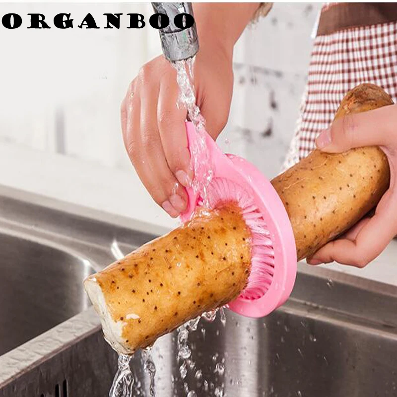 1 шт. многофункциональная портативная вращающаяся щетка для чистки фруктов и