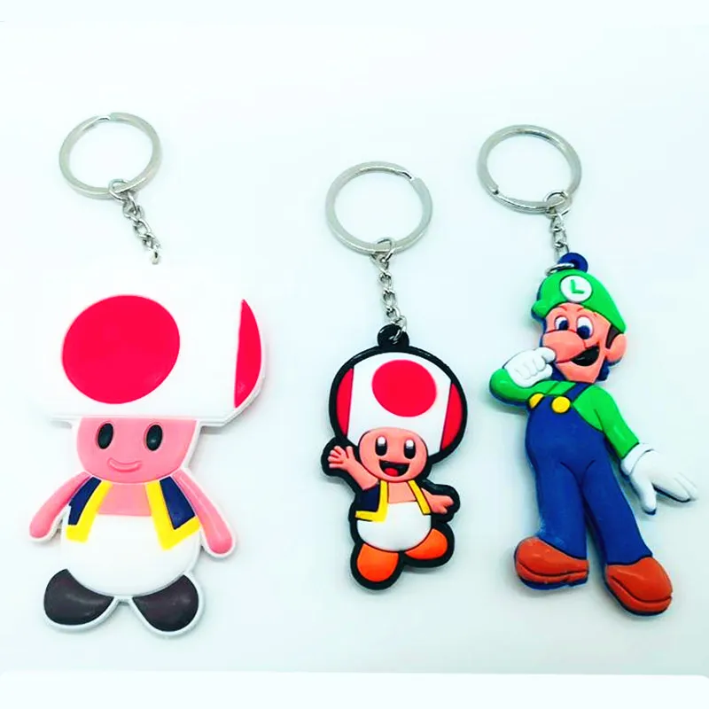 Игра Super Mario Bros ПВХ брелок Луиджи Марио Персик Принцесса Боузер Мультфильм фигурки брелок для мужчин ребенок llaveros hombre брелок