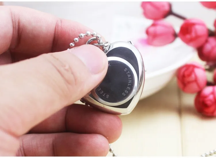 Новинка 2018 модные карманные часы из сплава в форме сердца с бриллиантами 1 шт.