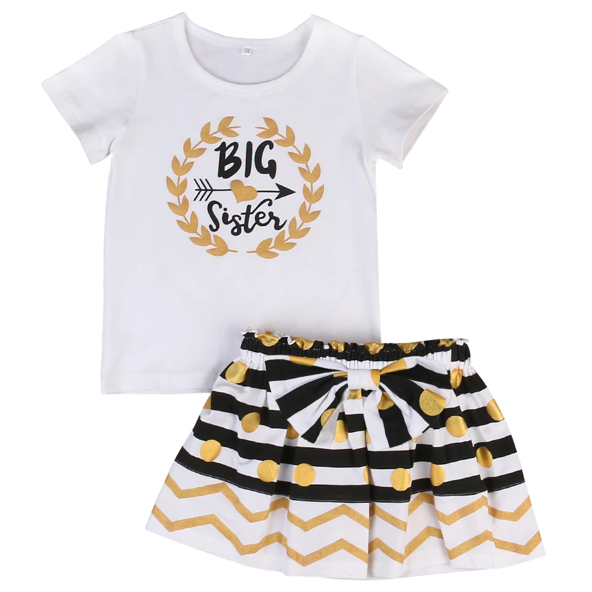2 шт. Детский комплект из футболки и юбки с бантом|girl clothes set|little girl setsclothes set |