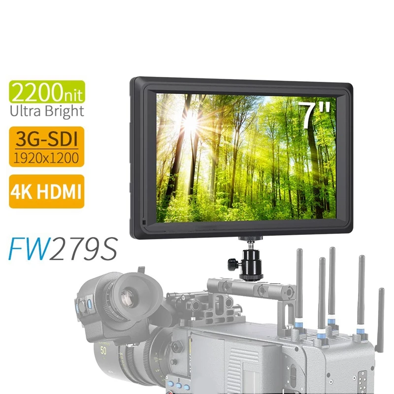 Профессиональный Fw279S 7 дюймов 4K Hdmi 3G-Sdi 2200Nit дневной свет, видимый 1920X1200 на камеру полевой монитор камера дисплей экран