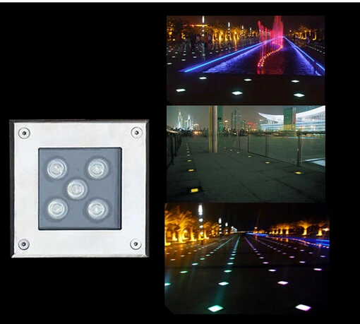 5 шт. 3 Вт 4 LED подземный свет квадратные светодиодные светильники IP65 наружный