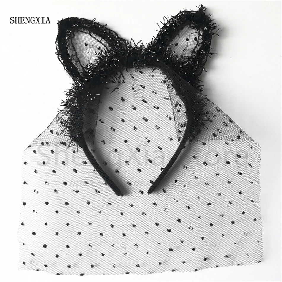 2019 Пасха Для женщин для вечеринок черный Кружева Боб вуаль маска Sexy Bunny заячьими