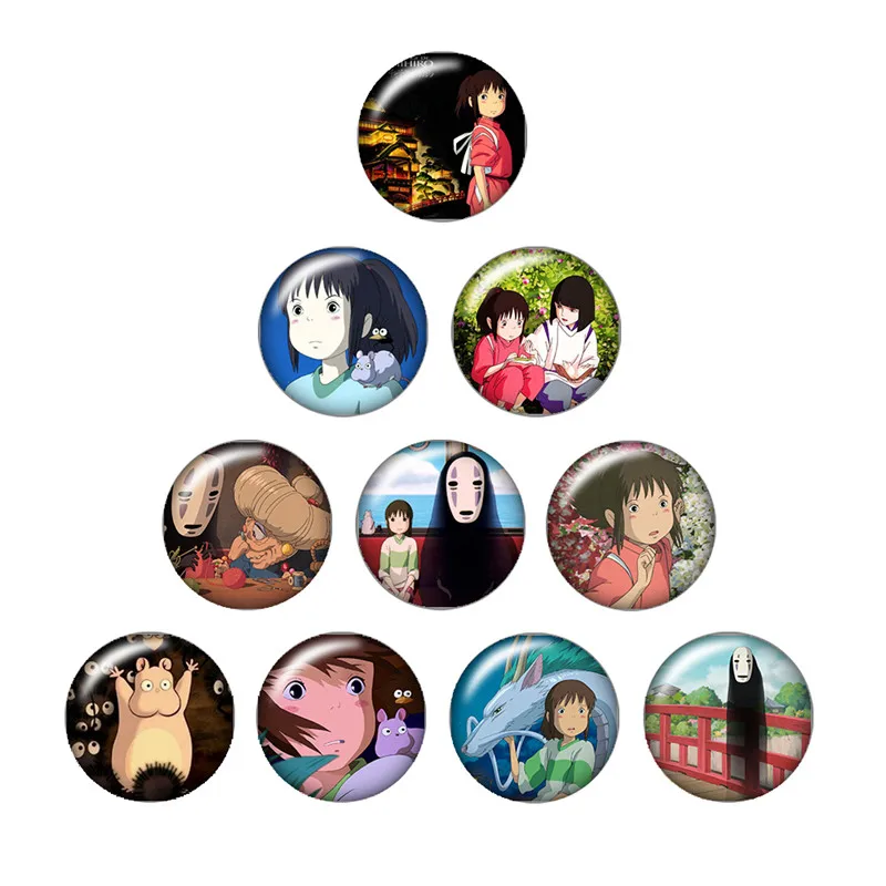 Модный комикс мультфильм анимация 10 шт. Смешанные 12 мм/18 мм круглые фото стекло