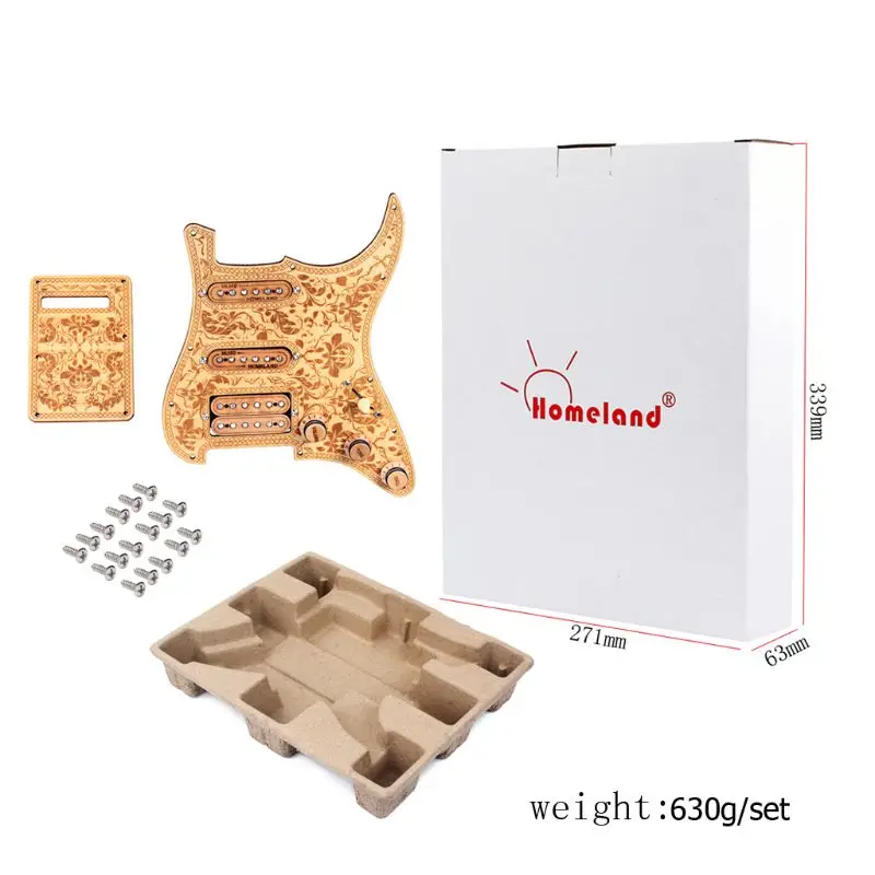 Гитара Pickguard Prewired SSH набор Alnico V Полный Деревянный Стиль Изысканный для ST правшей |