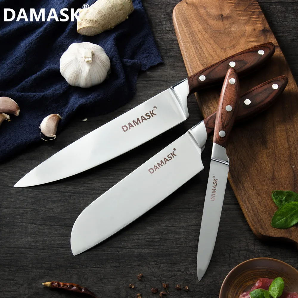 Damask японский профессиональный нож шеф-повара высокого качества из нержавеющей