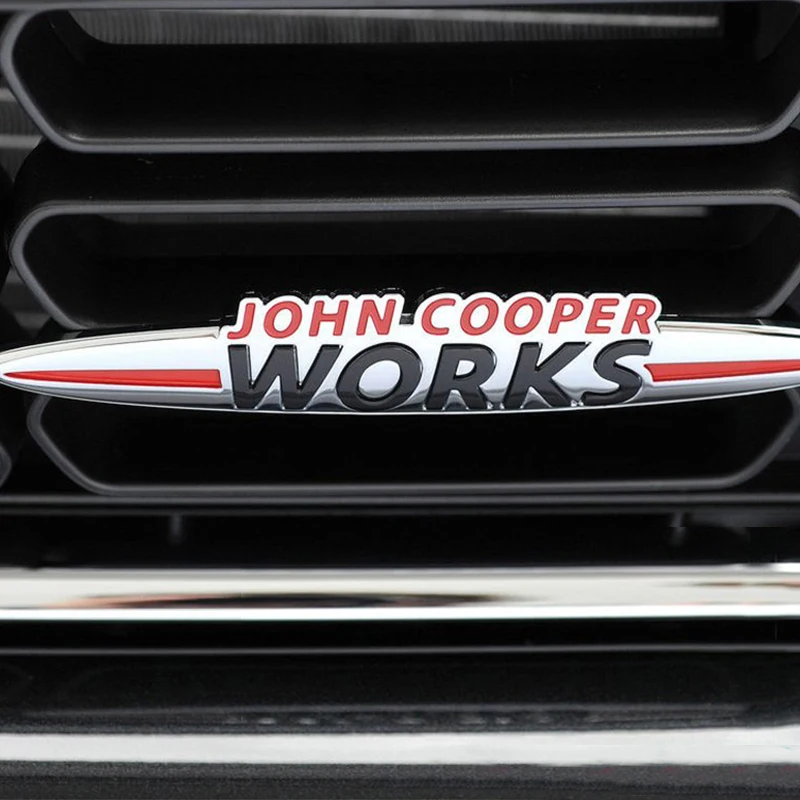 

Car John Cooper Works Emblem Stickers Grille Badge For Mini Cooper JCW S R50 R53 R55 R56 R57 R60 R61 F54 F55 F56 F60 Accessories