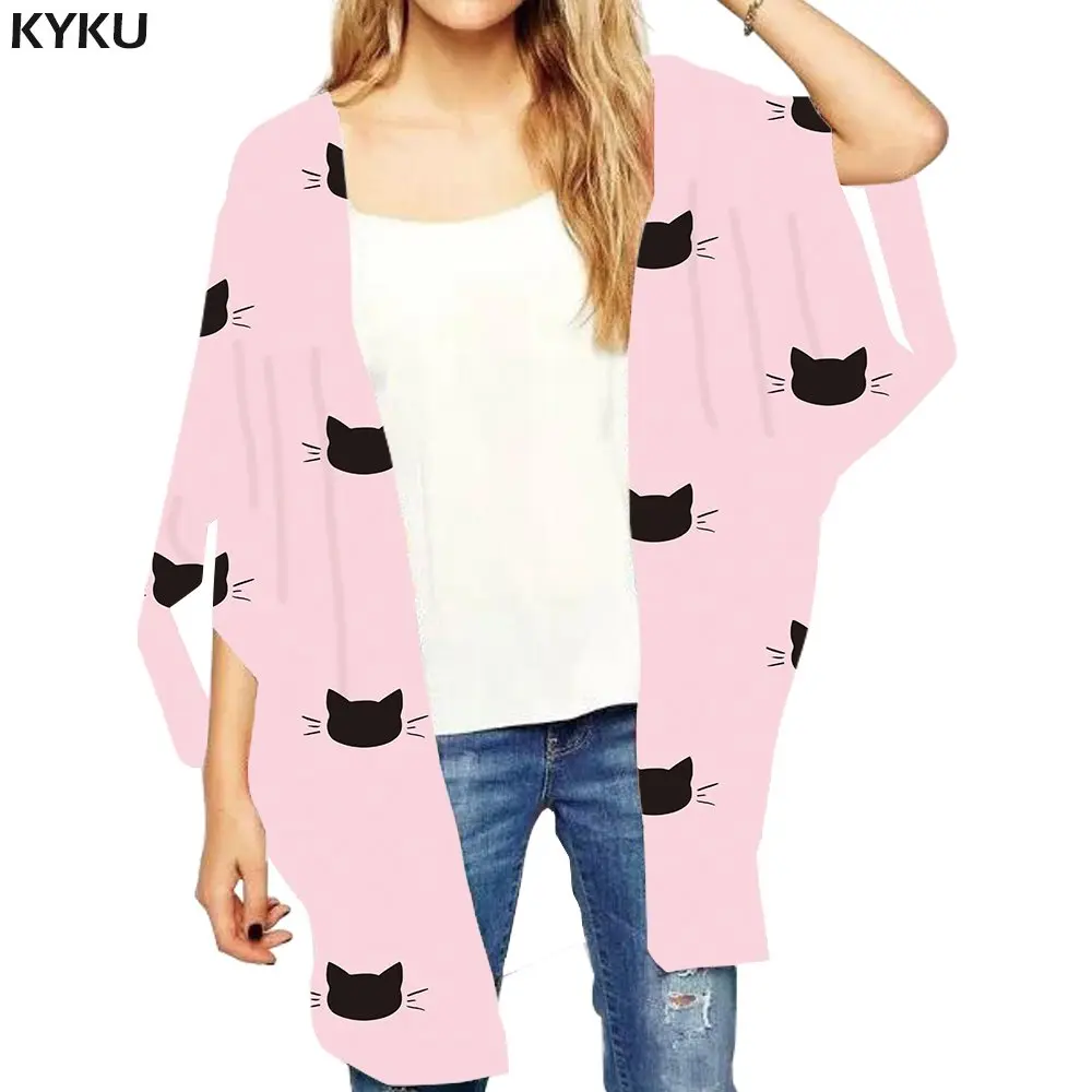 Blouse 07 KYKU настроить свободное кимоно Для женщин самодельные картины шаль 3d печати открыть простроченная блузка пикантные Для женщин s Костюмы рукав "летучая мышь" летние топы - Цвет: Blouse 07