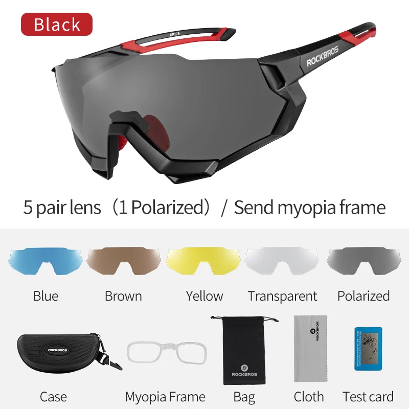 Half-frame Black ROCKBROS Cycling Glasses Bicycle Polarized Photochromic Myopia Glasses Bike Eyewear Sport Men Women Fishing Cycling Sunglasses - Цвет: Half-frame Black