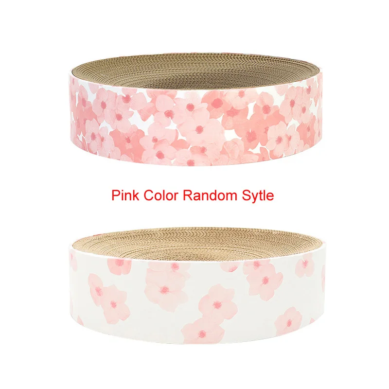 Pink Pawstrip Когтеточка для кошек, Когтеточка для дивана, гостиной, Круглый гофрированный картон, Когтеточка для кошек, игрушки для кошек 38,5*10 см - Цвет: Pink