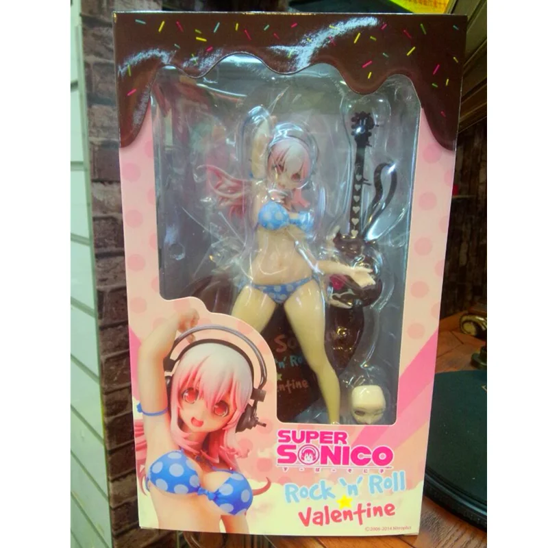 20 см SONICO Аниме Фигурка Супер фигурка Валентина шоколадная гитара купальник