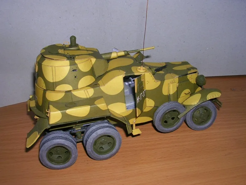 DIY Paper Model Soviet Armoured Car Bа-10М WW II Boy Gift Papercraft 3D Puzzle | Игрушки и хобби