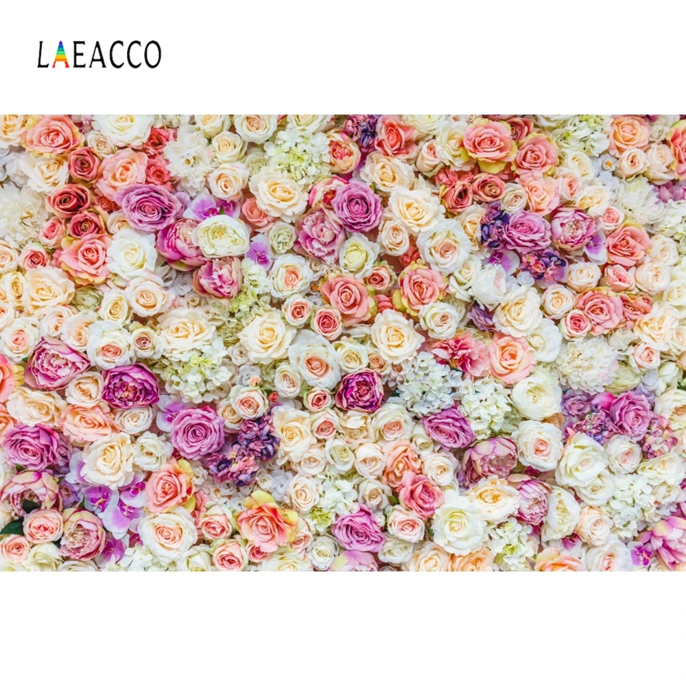 Laeacco Розовые Желтые чистые цветы Свадебные Декорации для фотосъемки