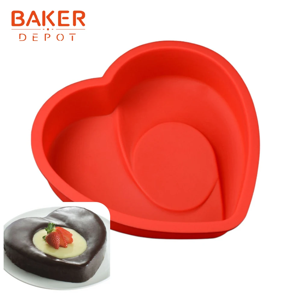 BAKER DEPOT силиконовая форма для торта сердце 8 дюймов торт Кондитерская выпечка Форма 3D большие торты хлебная выпечка diy День рождения Свадебная вечеринка
