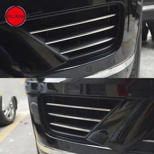 Decoration Strip 6pc Накладка на переднюю противотуманную фару из нержавеющей стали для VW Touareg, автомобильные декоративные наклейки, внешние аксессуары - Название цвета: Decoration Strip 6pc