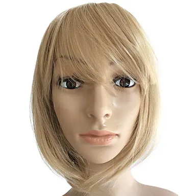 blonde blended HAIRJOY женский парик из синтетических волос полная челка коричневый смешанный Короткий прямой парик Боб Прическа 3 цвета - Цвет: blonde blended