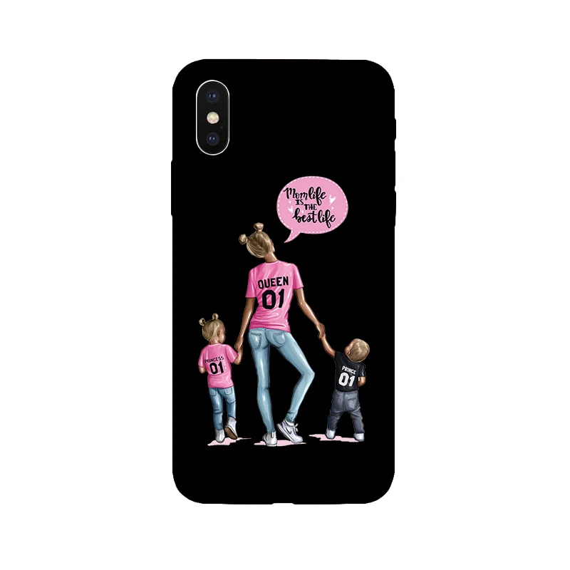 Чехол для iphone 6 7 8 Plus модные мягкие силиконовые чехлы телефонов Mom Love X Xs Max Xr 10 6s 5 5s Se