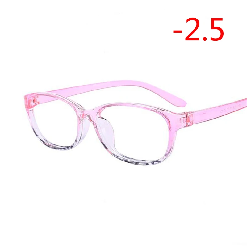 Myopia 250 1,0-1,5-2,0-2,5-3,0-3,5-4,0 готовые очки для близорукости женские мужские короткие очки для коррекции зрения черная и розовая оправа Очки для близорукости - Цвет оправы: Myopia 250