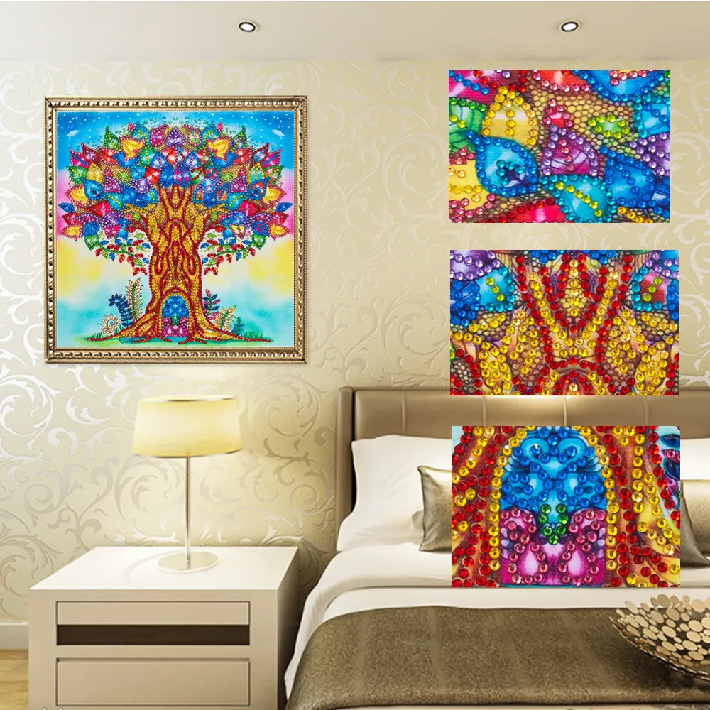 Алмазная 5D Вышивка сделай сам цветные цветы дерево алмазная живопись особой