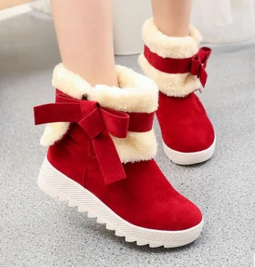 2017 women Snow boots warm winter ankle Female shoes plus student bow fashion child snow kids sneakers |