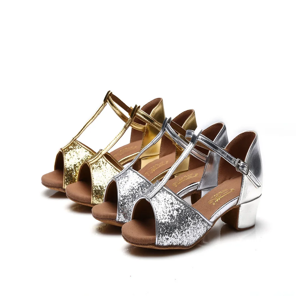 Популярные новые туфли для латиноамериканских танцев девочек Танго на высоком