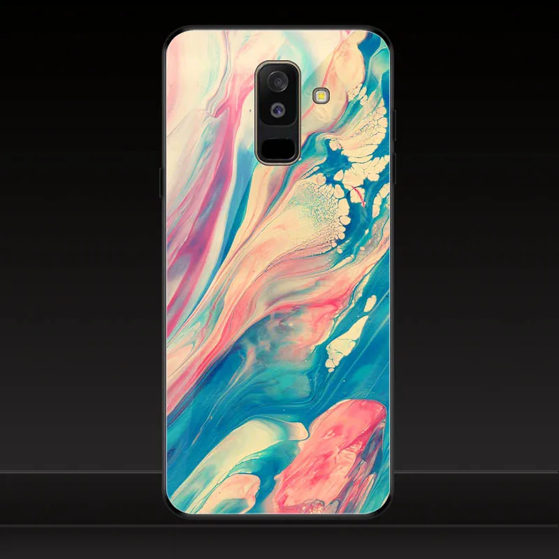 Geruide телефон цветной печати samsung A6 plus чехол закаленное стекло samsung Galaxy A6 Dual SIM SM A600 A600F чехол