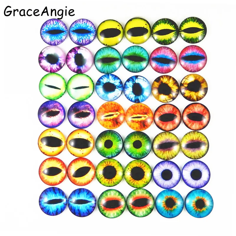 Круглая стеклянная ящерица Дракон GraceAngie 8 мм 50 шт. яркие глаза ручной работы