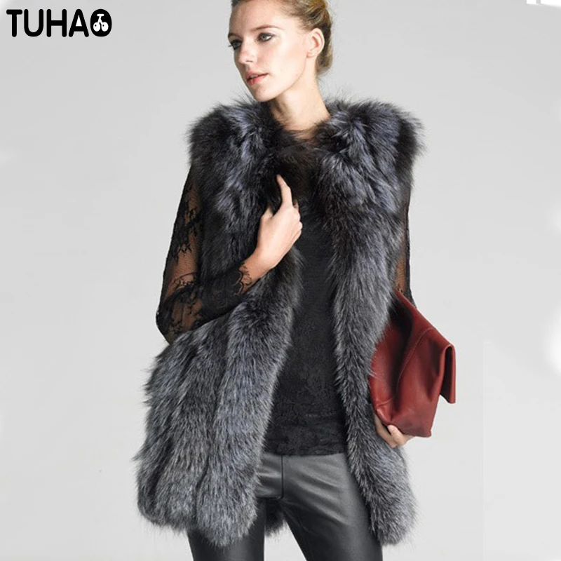 

Женский жилет из искусственного меха TUHAO, зимнее меховое пальто, жилет, женская теплая флисовая куртка размером 6XL, 5XL, плотное винтажное Женское пальто из искусственного меха