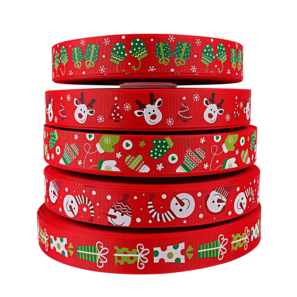 Лента Корсажная Xugar с рождественской тематикой 5 ярдов 25 мм|Ленты для шитья| |
