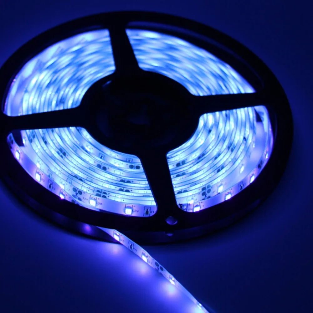 12V 3528/5050 SMD 60led/m 120led/m UV 395-405nm ультрафиолетовая Водонепроницаемая фиолетовая Светодиодная гибкая лента светильник черный светильник ing
