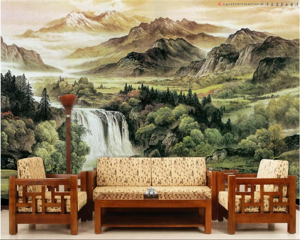 

3D обои Beibehang, китайский классический ландшафт, пейзаж, ТВ, диван, фон для гостиной, спальни, фоновые Настенные обои