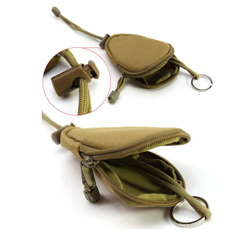 Outdoor Travel Mini Oxford Zipped Army Coin Purse Key Storage Bag with Keychain | Дом и сад