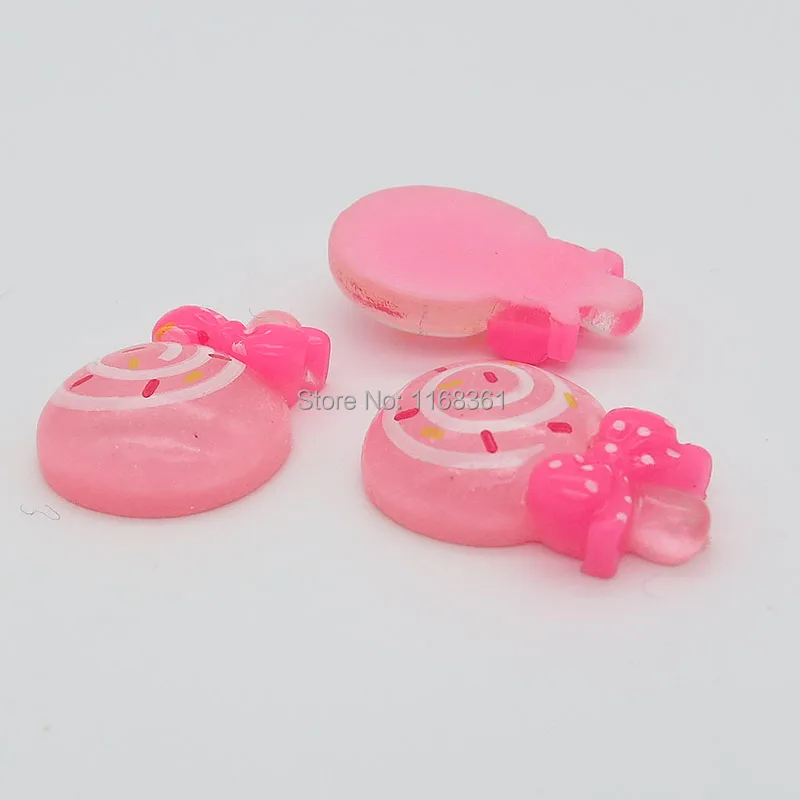 1 шт./лот полимерная плоская задняя светло розовая Конфета леденец в горошек 21 мм