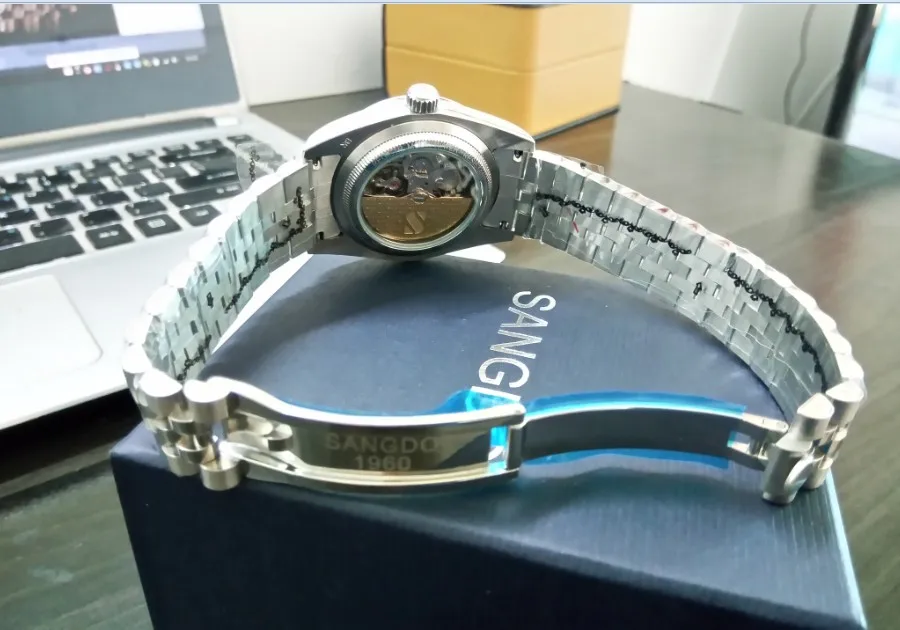 

SANGDO Milk- white dial Automatic Self-Wind movement High quality Luxury Couples watch Mechanical watches 028S