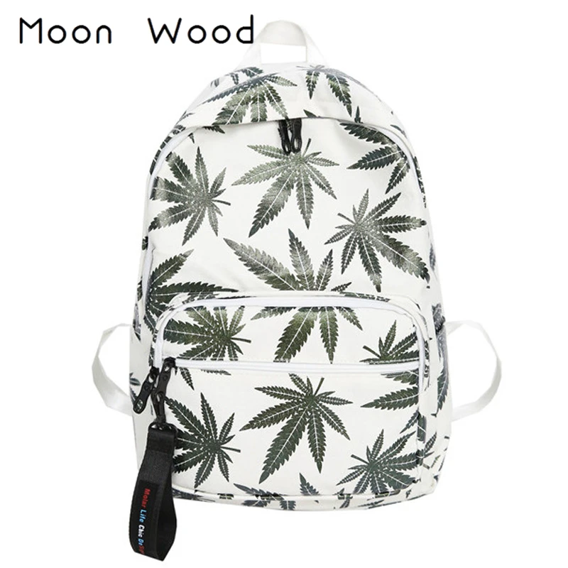 Moon Wood стильный большой рюкзак для девочек с принтом листьев и растений мальчиков