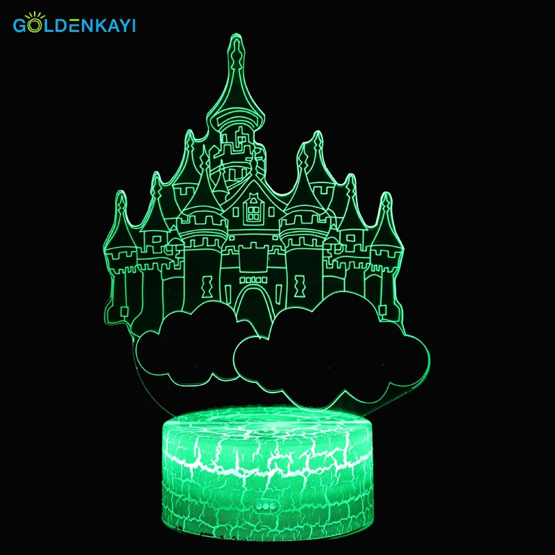 Оригинальность ночные светильники 3D город неба LED атмосфера животных настольная