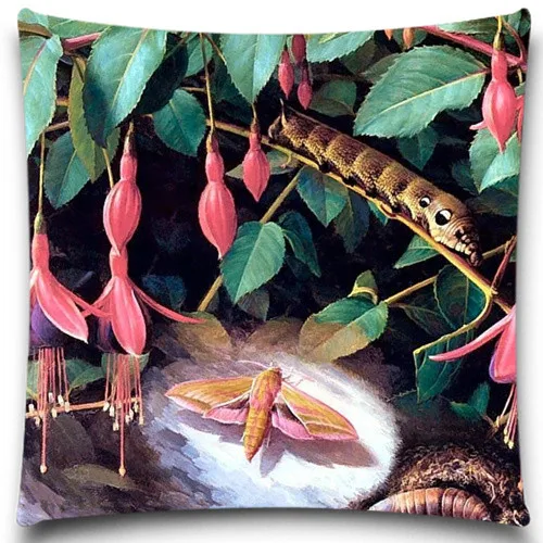 Цветы и бабочки гусеница шаблон Наволочка хлопок полиэстер 2d Печатный для