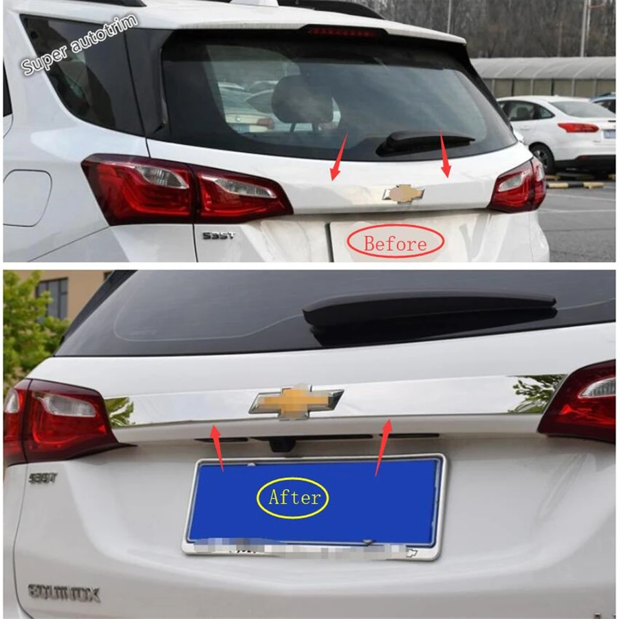 Lapetus Rear Trunk Tail Door Up Decoration Strip Cover Trim Accessories Exterior Fit For Chevrolet Equinox 2017 - 2020 | Автомобили и