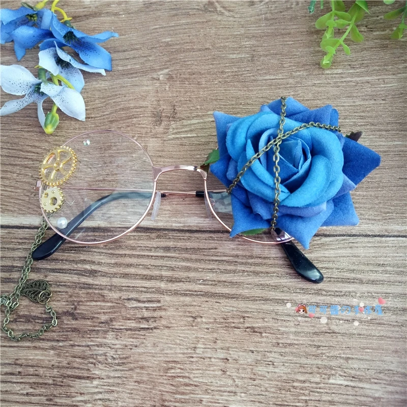 Diy ремесло кто cos круглые плоские очки коробка Лолита Мягкая сестра harajuku сделать мертвые розы женские восстановление древних способов