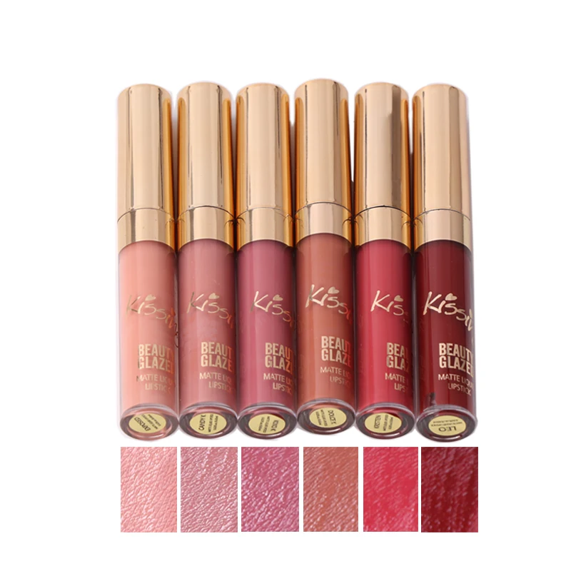 BEAUTY GLAZED Brand Lip Makeup Matte Gloss Easy To Wear Long-lasting Waterproof Tint 6 Colors In Set |