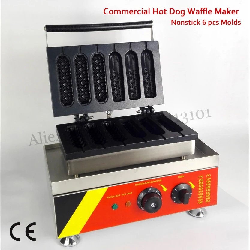 

Electric Lolly Waffle Machine French Corn Hotdog Waffle Maker 1500W CE Approval for Snack Food Street